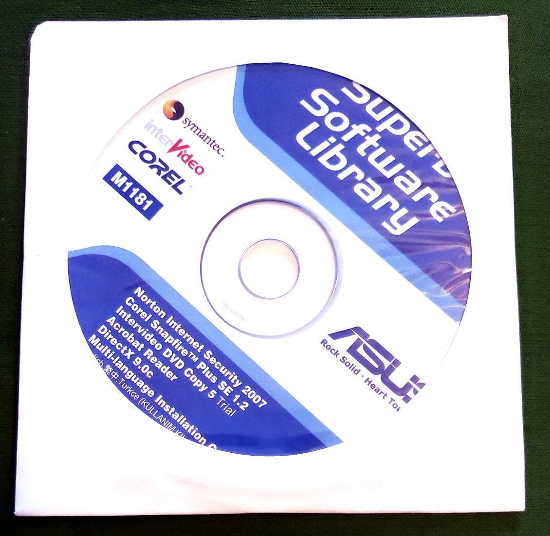 Replacement Superb Software Library ASUS Symantec interVideo Corel #M1181 CD-ROM