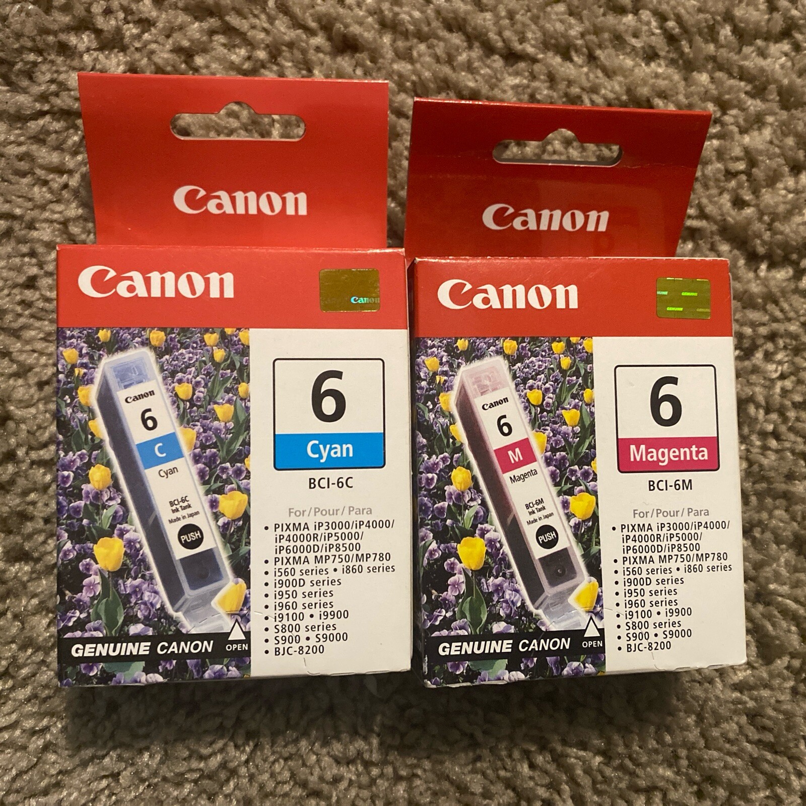 Canon BCI- 6Y Ink Cartridge BCI-6C Ink , Magenta & Cyan OEM Genuine