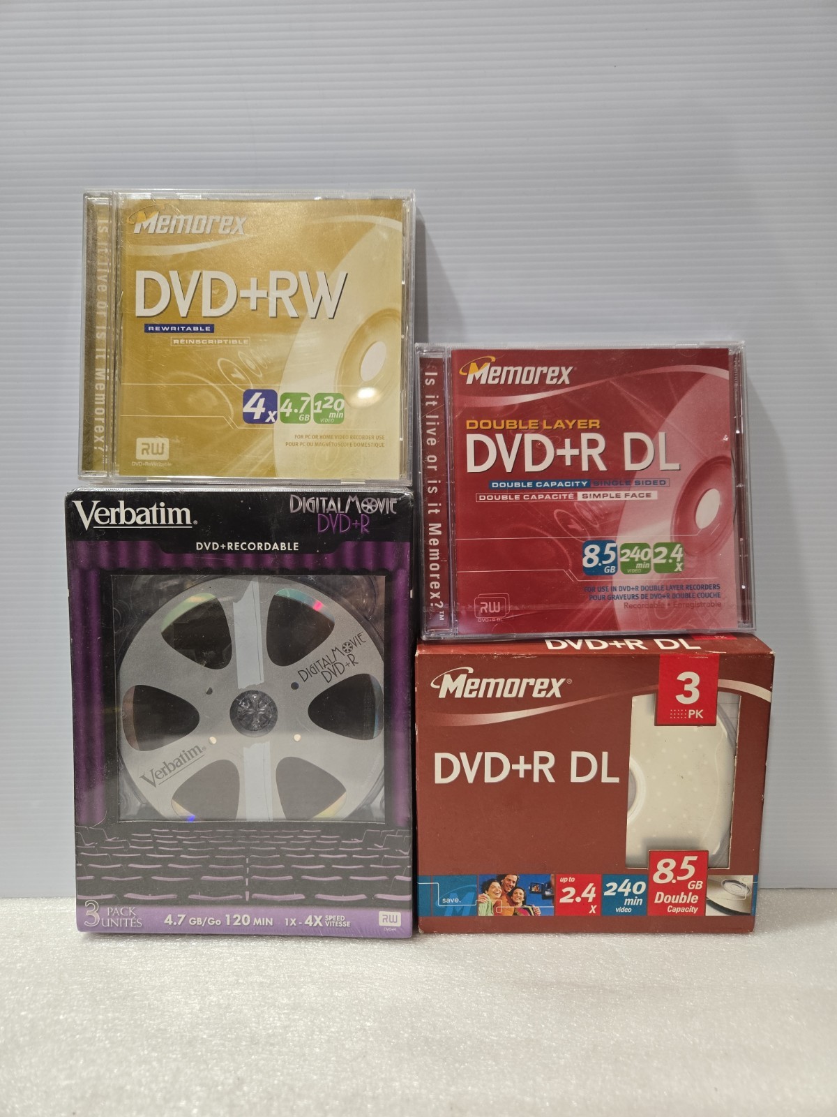 DVD-R Discs 8 Blank DVD Media Storage, New Sealed Retro 