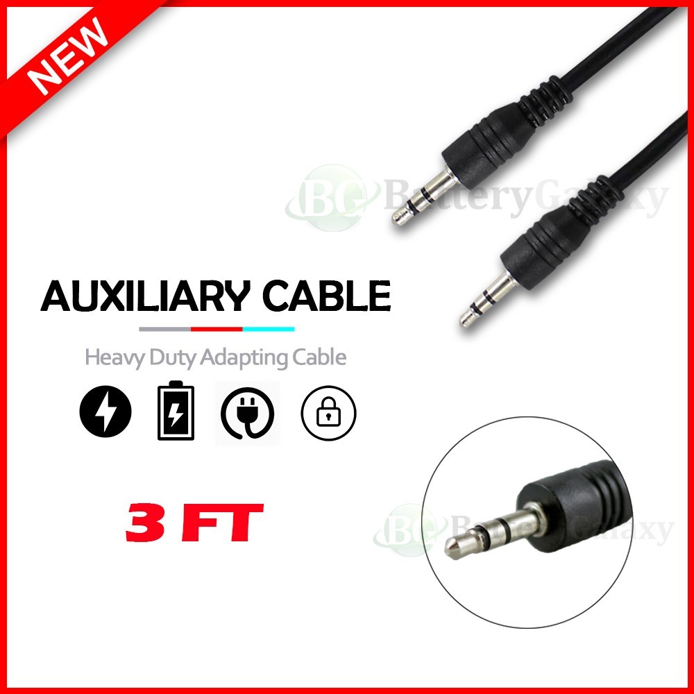 3.5mm SLIM Mini-Stereo TRS Male to Male Speaker/Audio Cable Black