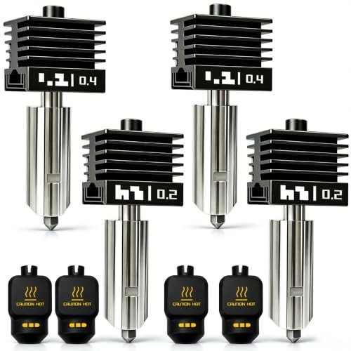 4-Pack 0.2mm/0.4mm P2S Hotend for Bambu Lab X2D H2D H2S A1 Mini