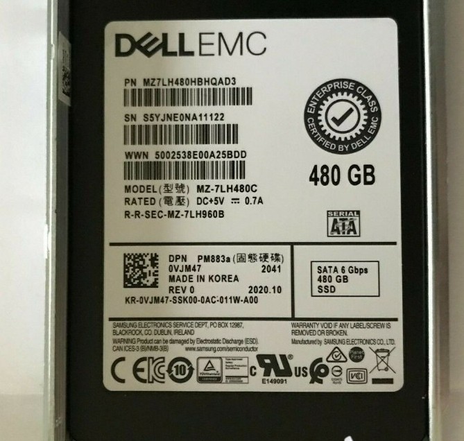 be suitable for VJM47 DELL EMC 480GB SATA 2.5" 6Gb/s SSD 14/15/16G KIT