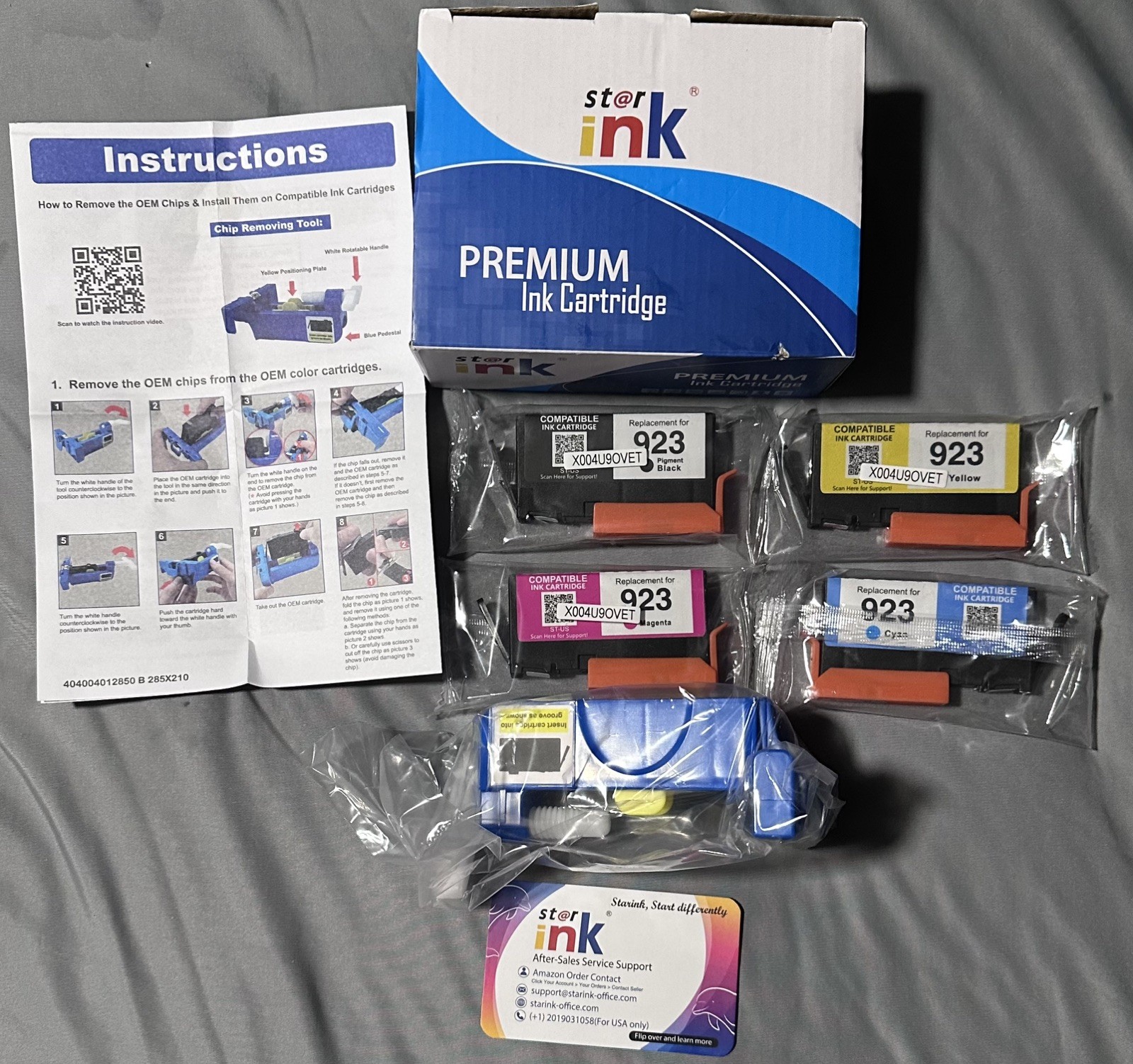 NIP Starink Premium 923 Compatible HP OfficeJet pro Ink Cartridge 4Pk. No Chip.