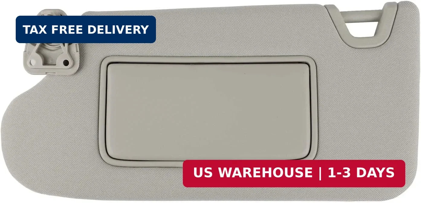 Left Driver Side Sun Visor Gray with Light, Without Sunroof Compatible with Niss
