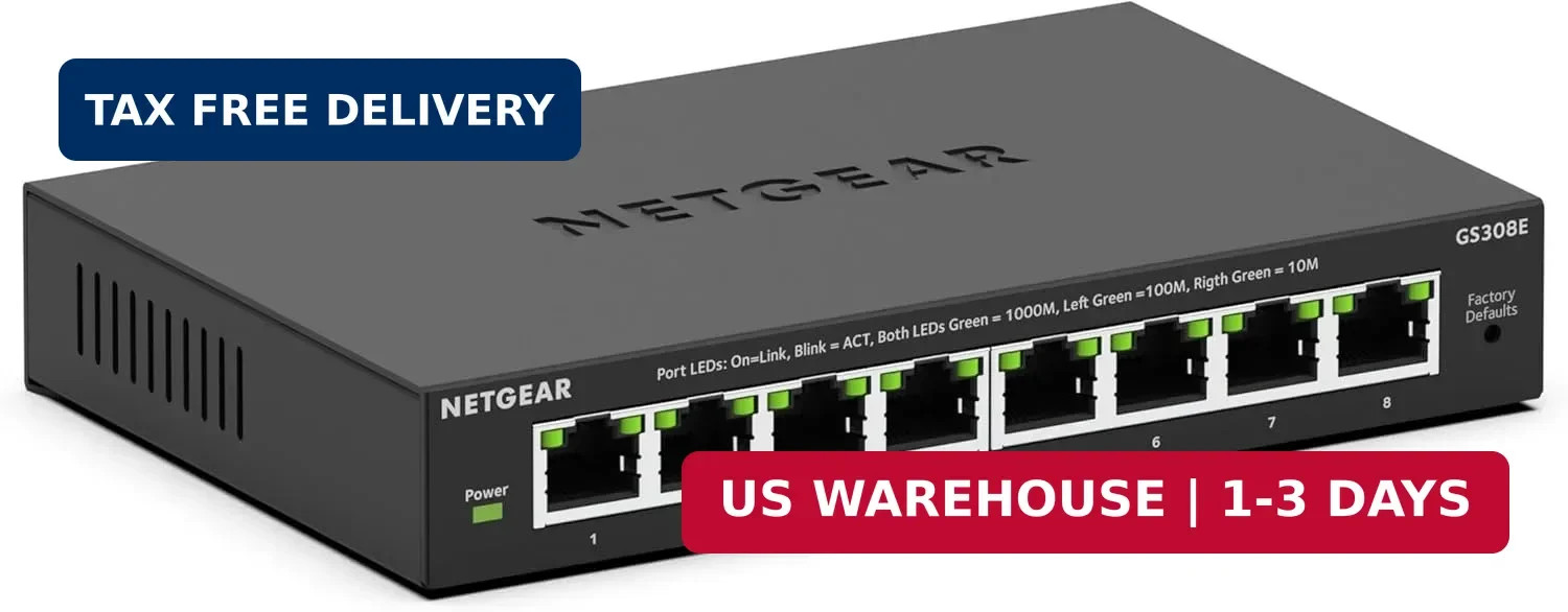 NETGEAR 8-Port Gigabit Ethernet Easy Smart Managed Network Switch (GS308E)