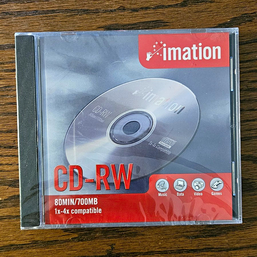 New Sealed Imation CD-RW Rewritable Disc 80min/700MB 4x Max 