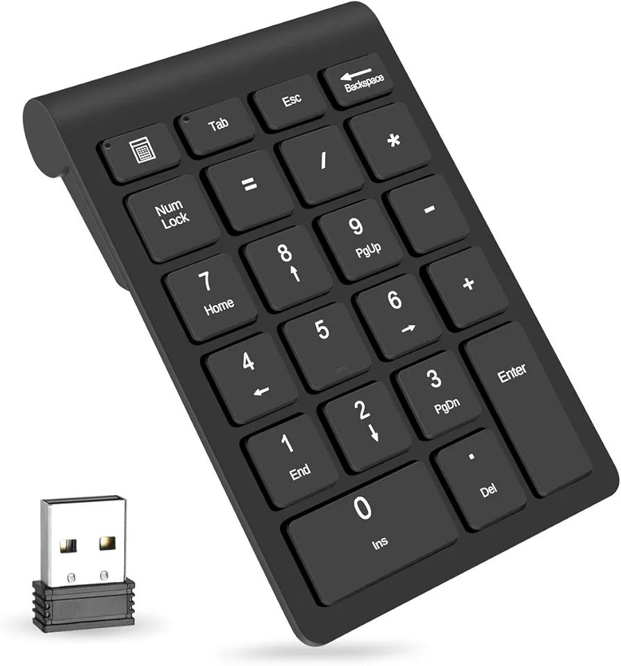 Foloda Wireless Number Pads, Numeric Keypad Numpad 22 Keys Portable 2.4 GHz...