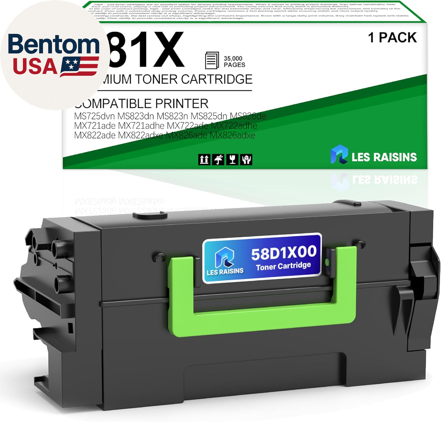 58D1X00 Toner Cartridge Replacement for Lexmark Ms725Dvn Toner Cartridge Compati