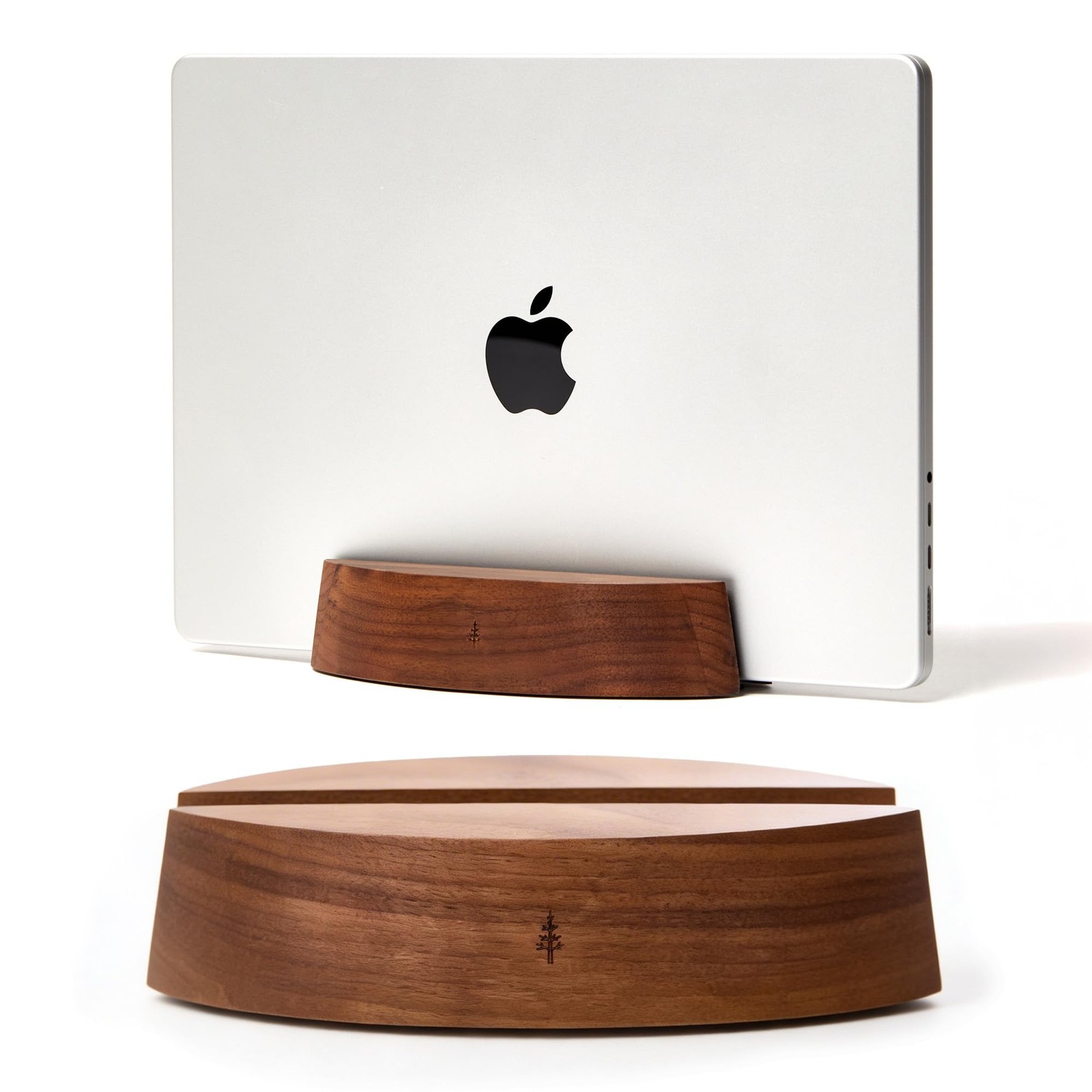 Nordik Adjustable Vertical Laptop Stand - Walnut - Premium