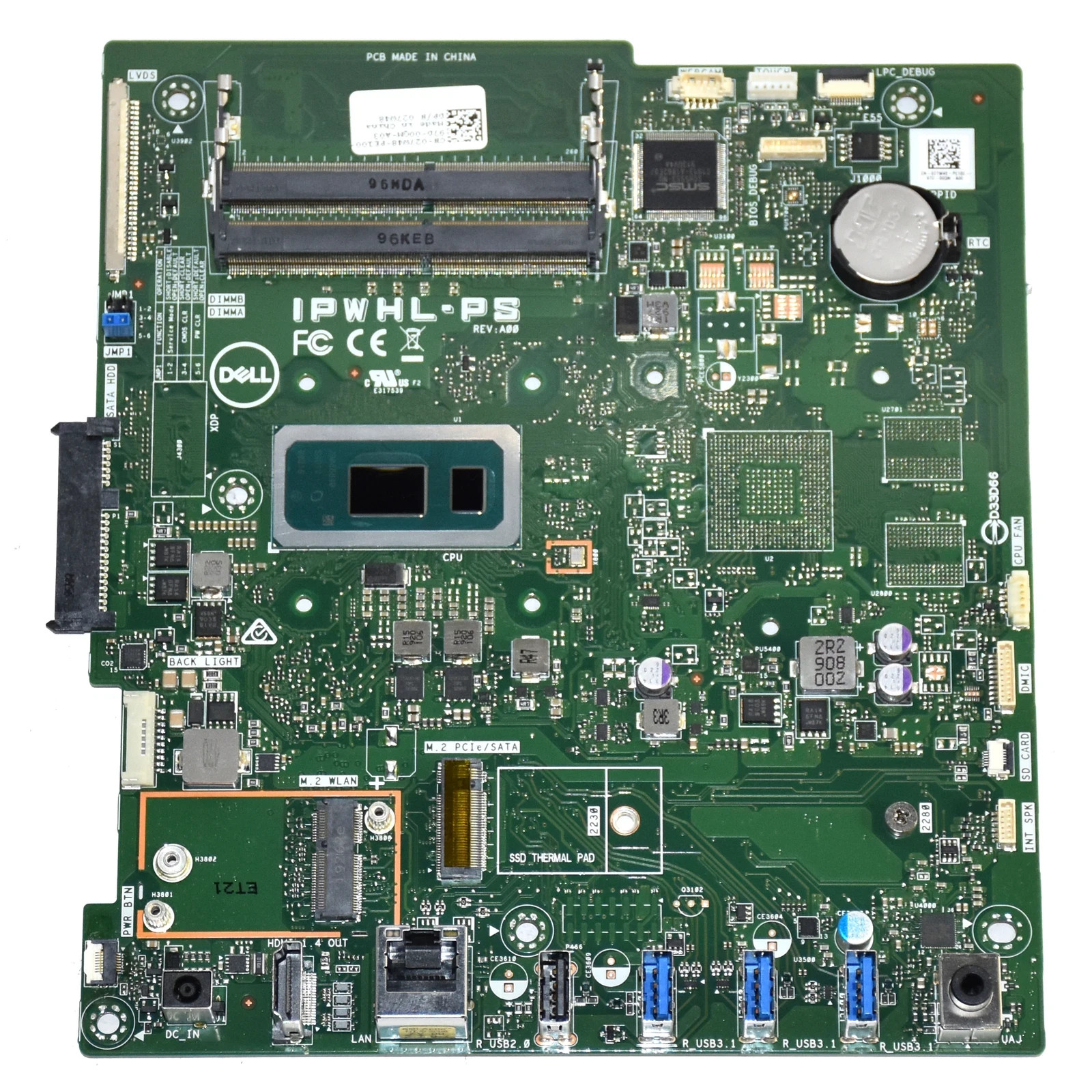 Dell Inspiron 24 3480 22 3280 Motherboard i3-8145U CPU 0N6DHR N6DHR IPWHL-PS