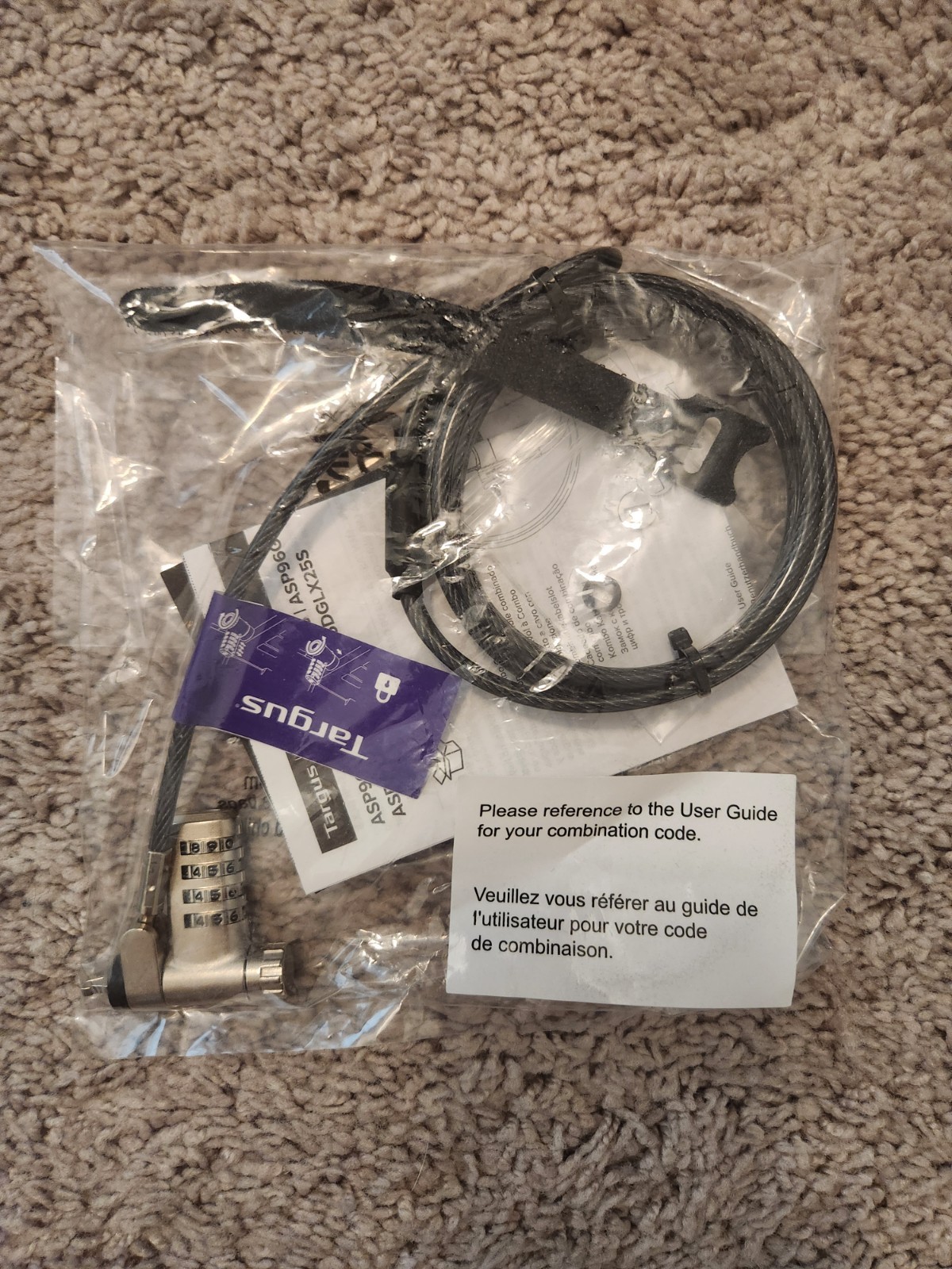 Targus Gen 2.0 Defcon Ultimate Serialized Combo Cable Lock ASP96GLX-S