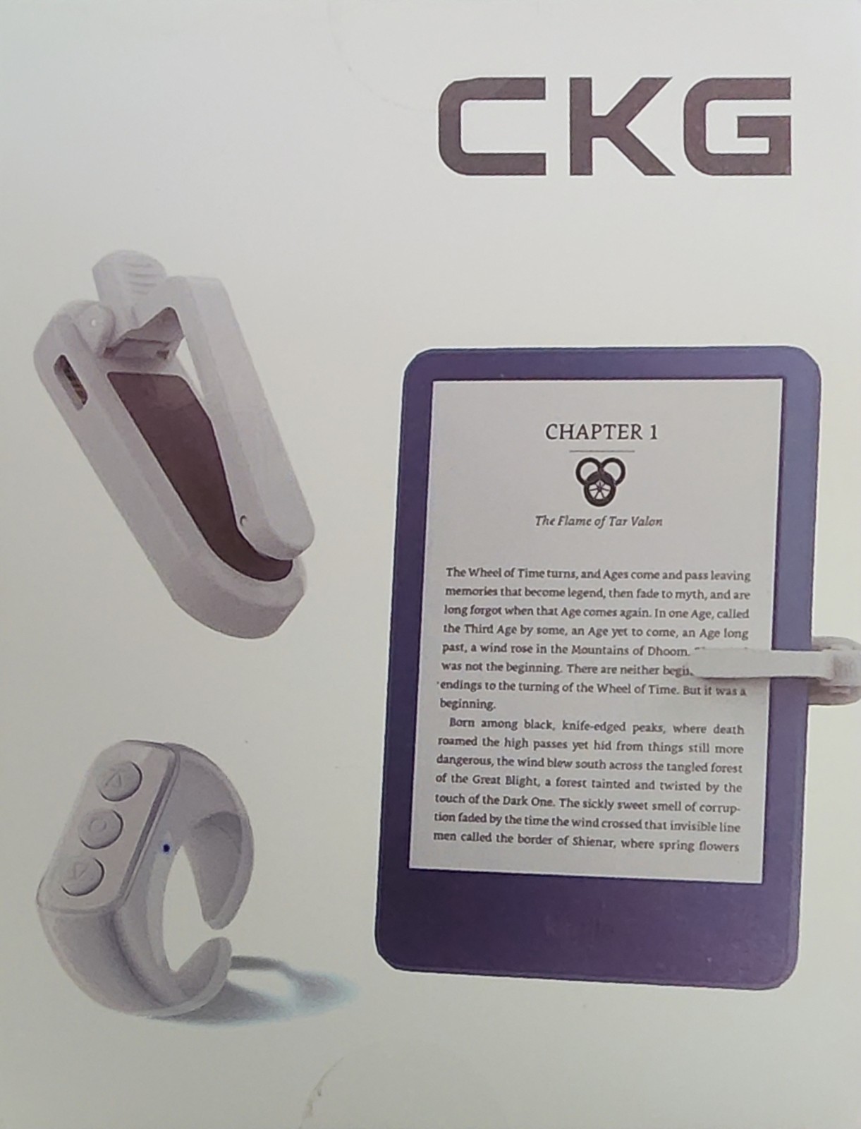 CKG 2-in-1 Kindle Page Turner for Kindle Tablets/eBooks, Type-C, White