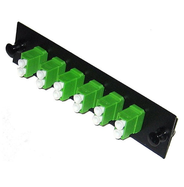 Fiber Optic Adapter Panel with 6 LC/APC Duplex SM Adapters 12 Ports Green - 1590