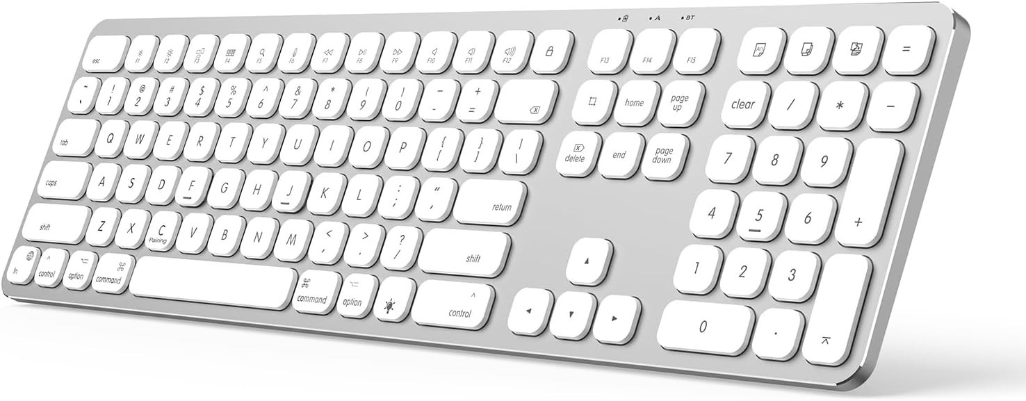 Wireless Bluetooth Keyboard for Mac w/Numeric Keypad, backlit