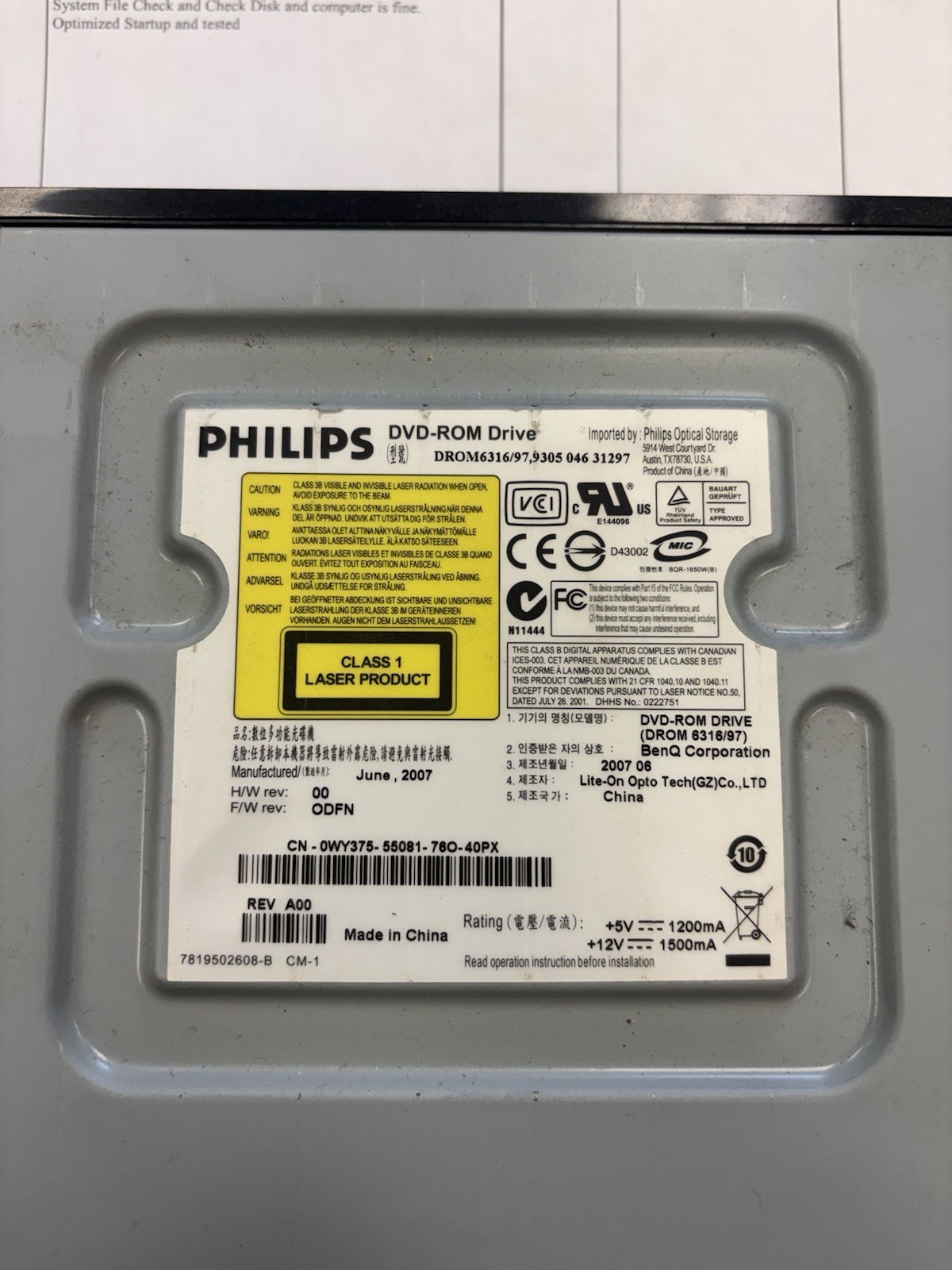 Philips DROM6316/97 Internal DVD-ROM Desktop Drive 5.25in PC Black