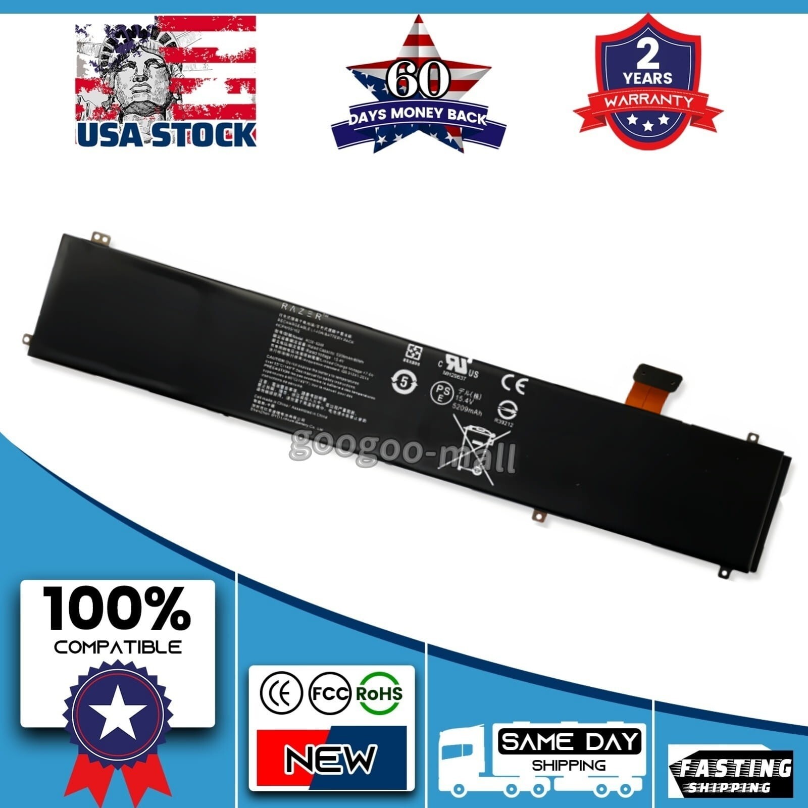 OEM RC30-0248 Battery for Razer Blade 15 Advanced 2018 2019 2020 2021 RZ09-02385