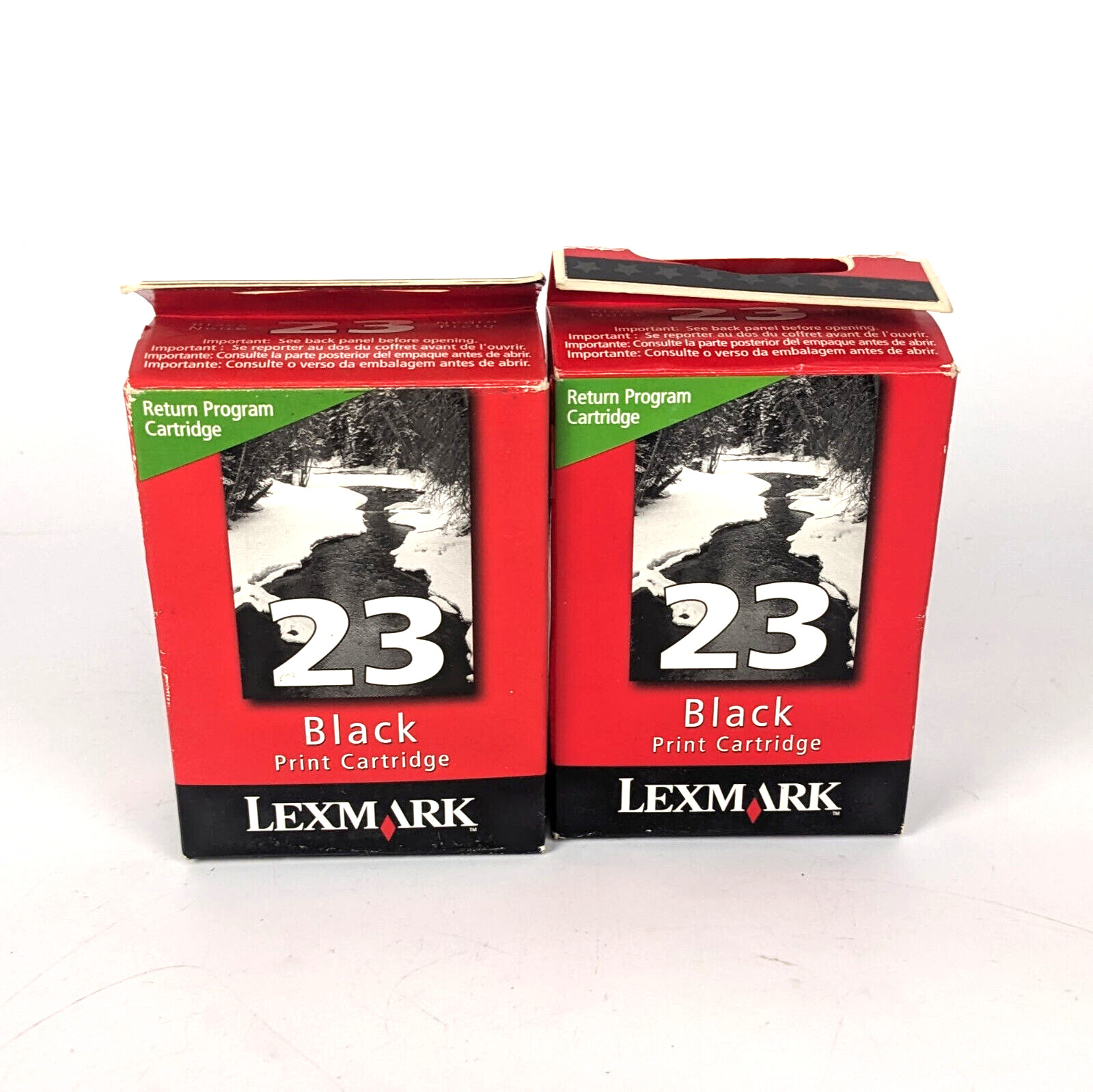 Lexmark 23 Black Ink Cartridge LOT OF 2x - Genuine  X3530 X4530 z1400 Sealed