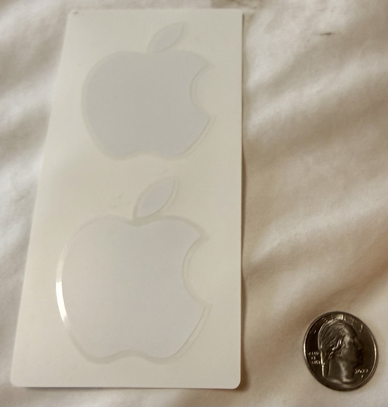 Lot of 2 Authentic APPLE Computer White Logo Stickers Rare NOS Vintage OG
