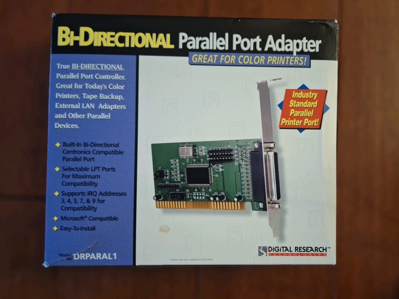 Vintage Bi-directional Parallel Port Adapter Digital Research Tech DRPARAL1