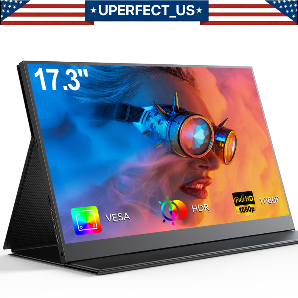 17.3 Inch 1080P Gaming IPS HDR Screen Monitor Portable Screen w/ HDMI USB-C 2024