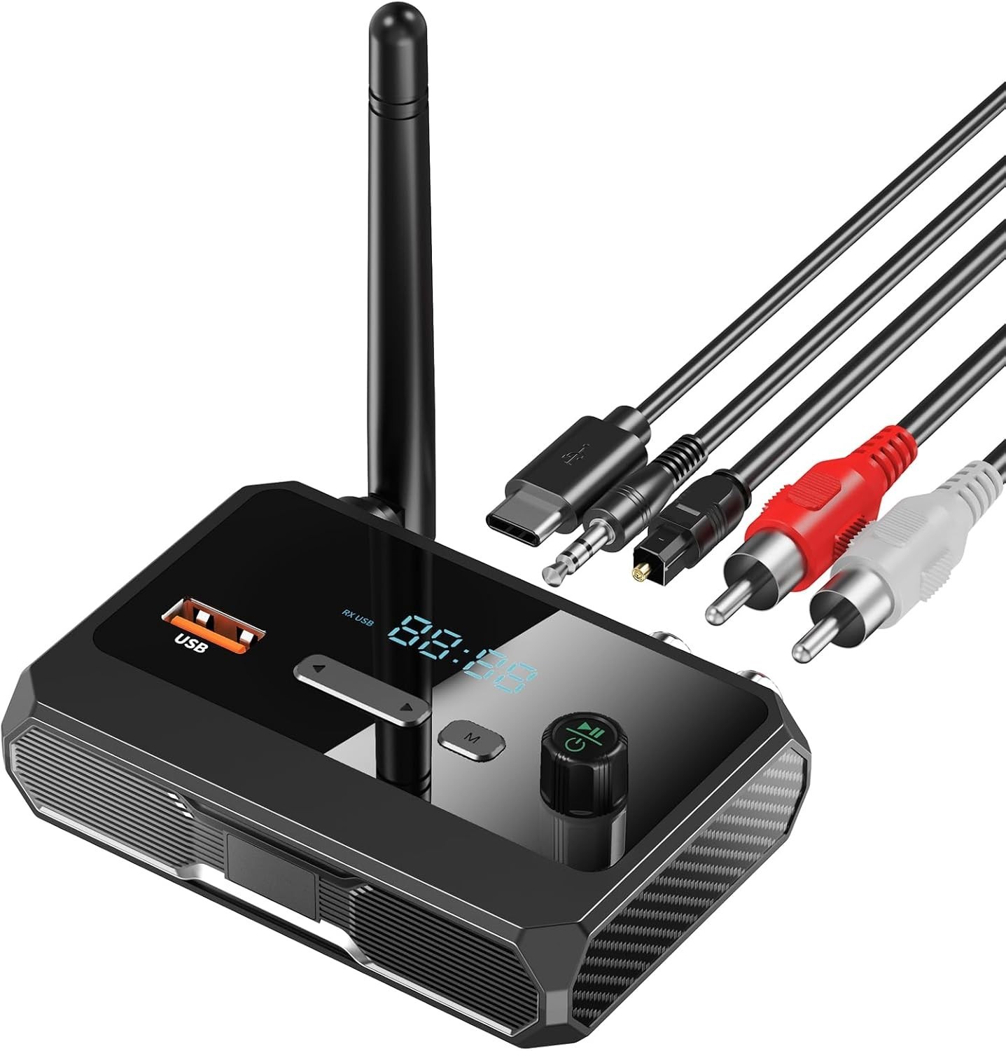 Bluetooth 5.3 Receiver, RCA Bluetooth Adapter, Low Latency & HD Music Audio, Sup