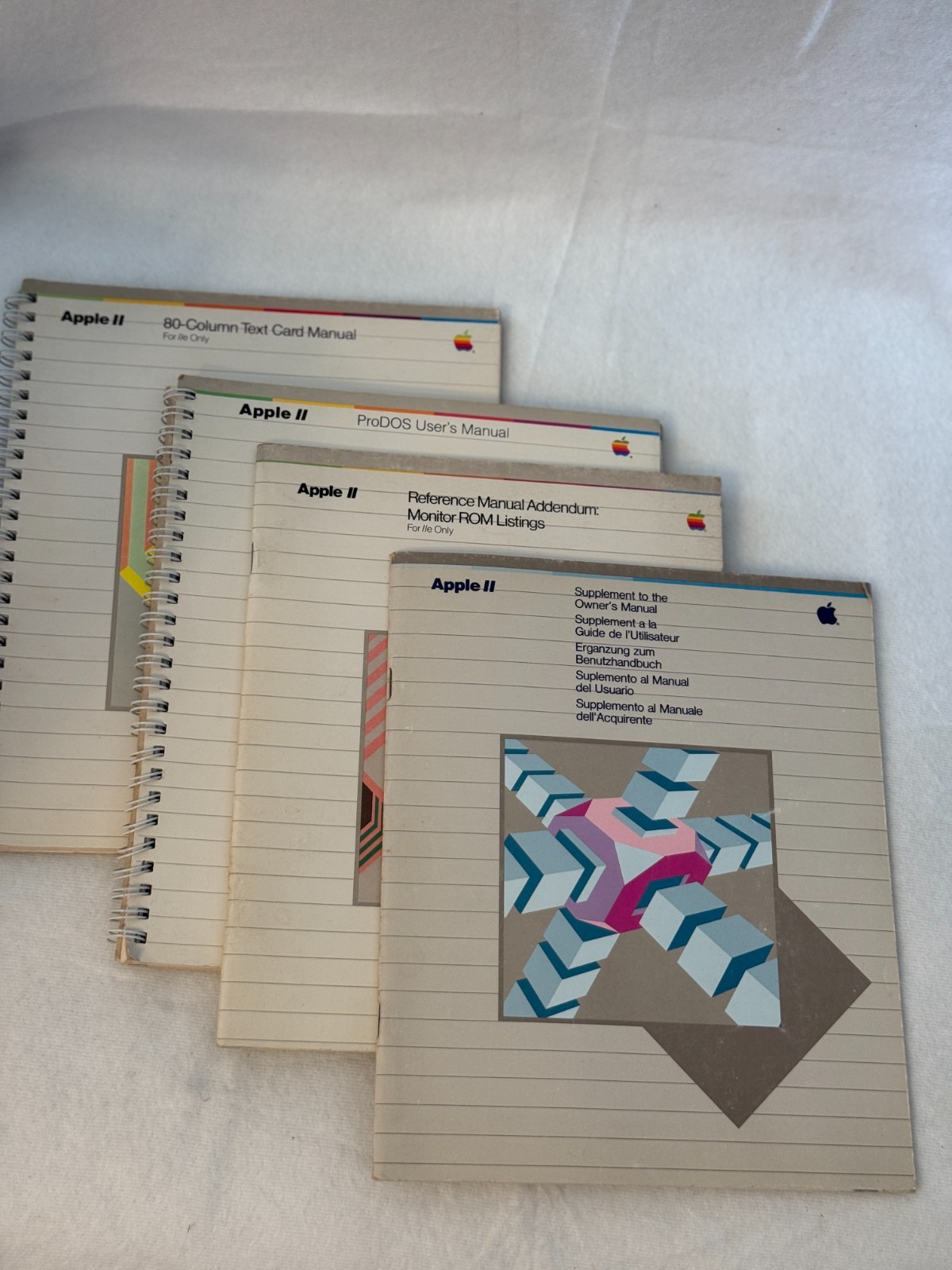 APPLE II Manuals Lot ProDOS Monitor ROM 80 Column Text Card Vintage