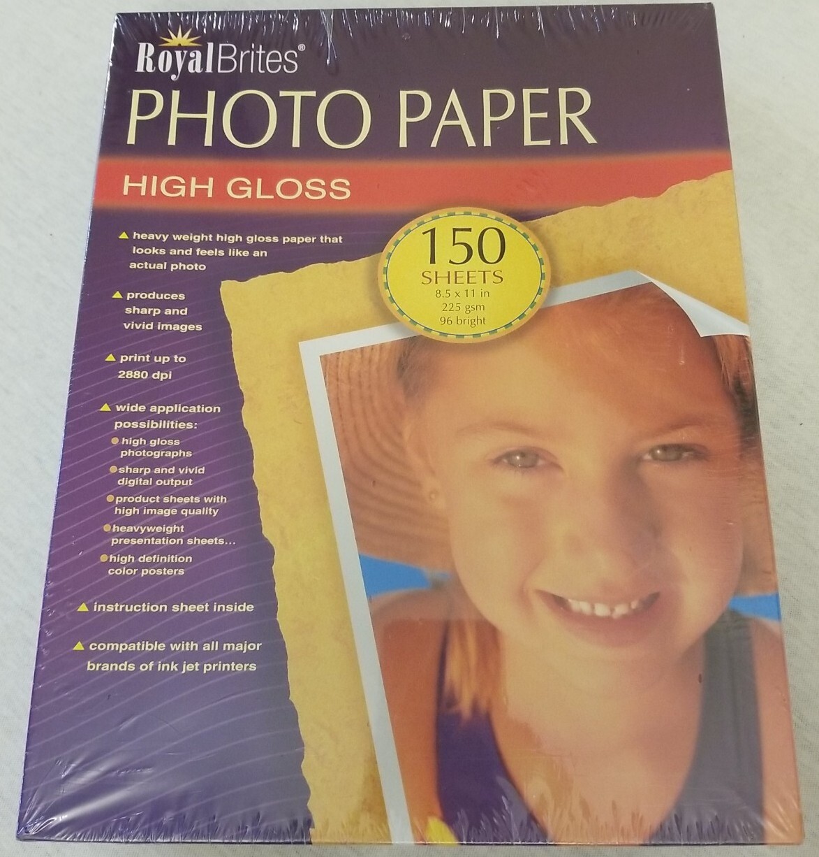 NEW Royal Brites Photo Paper High Gloss 150 Sheets , 8.5 × 11 in. 96 BRIGHT