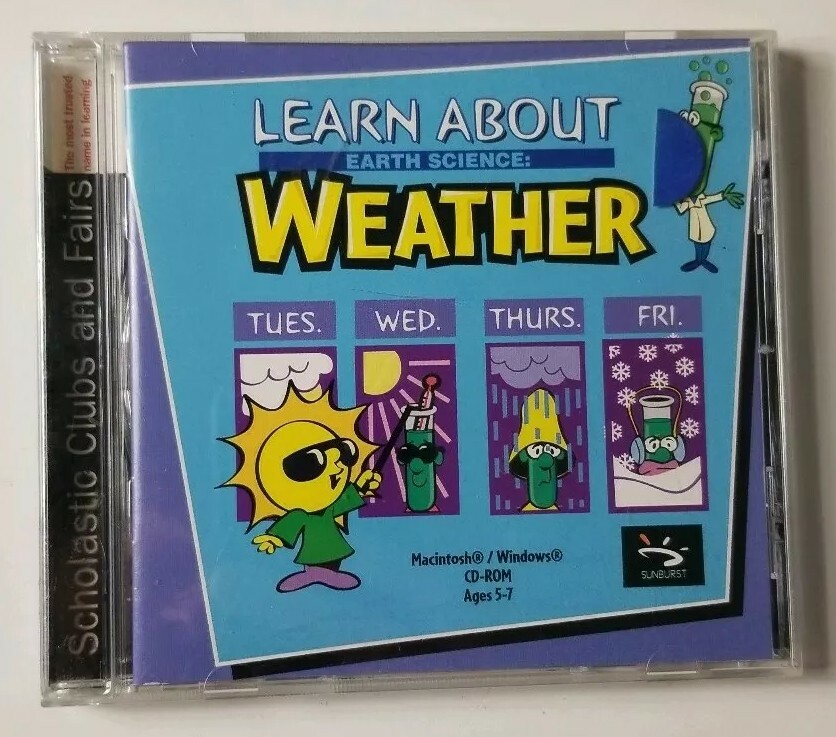 Learn About Earth Science Weather PC MAC CD-ROM 2000 Sunburst