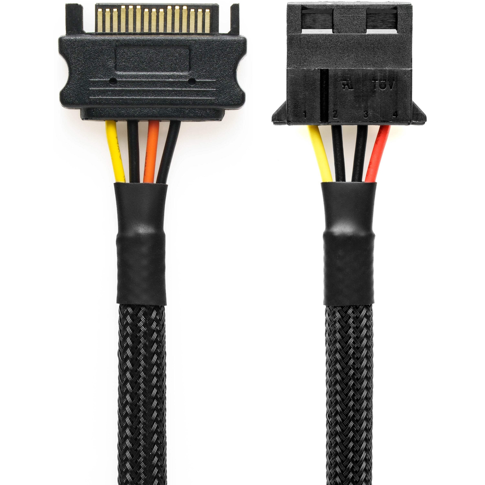 CRJ 15-Pin SATA to 4-Pin Molex Power Adapter Cable - 12"