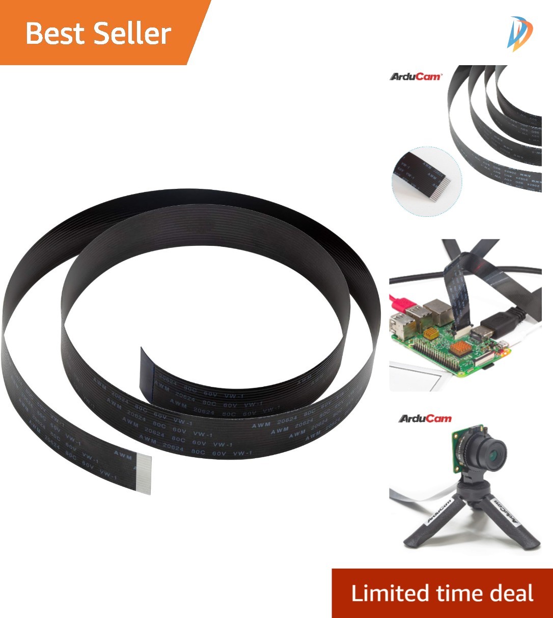 Flexible 15 Pin Pi Camera Cable 2FT for Seamless 3D Printing Experience