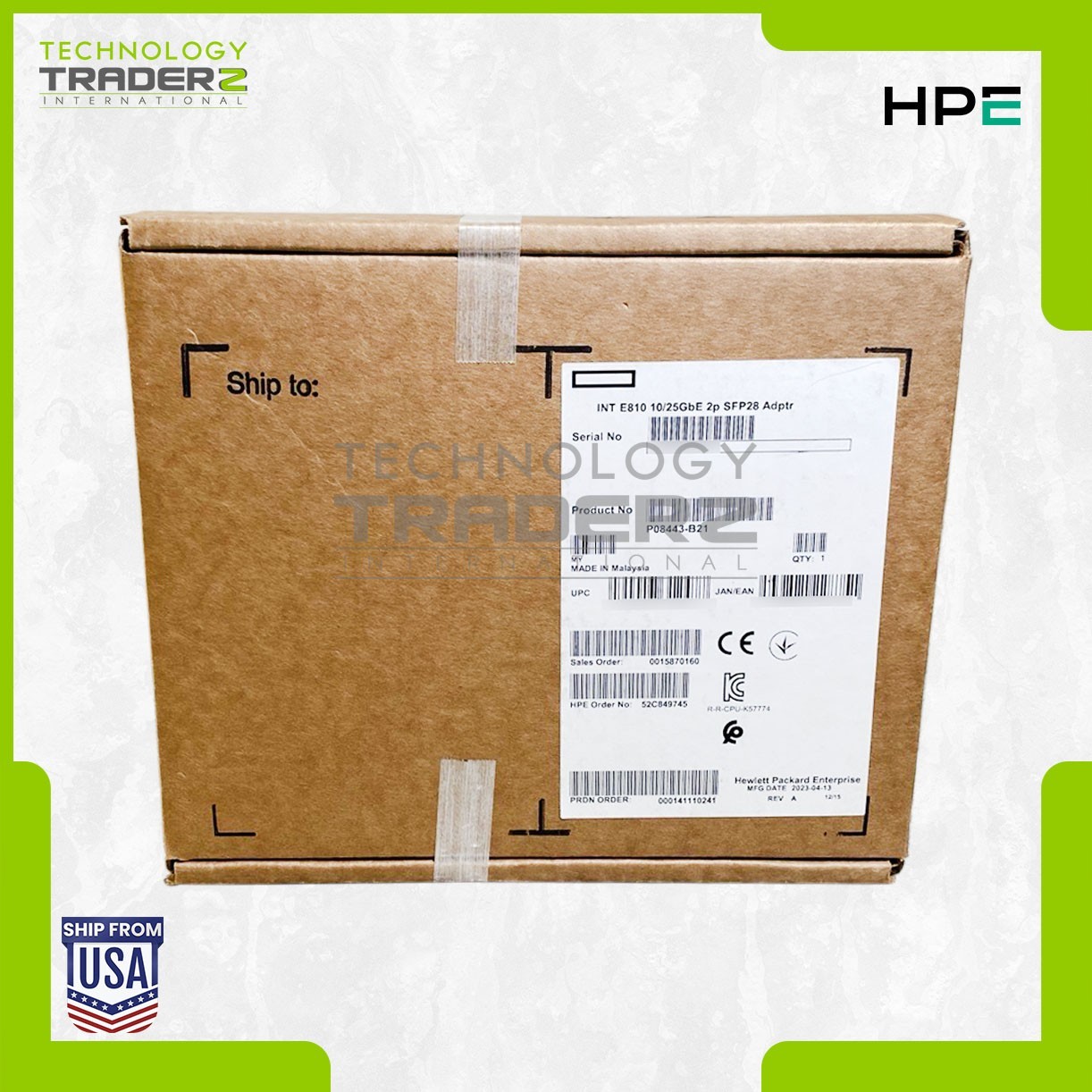 P08443-B21 HPE 25Gbps 2-Port SFP28 PCIe Ethernet Card P14483-001 **Retail**