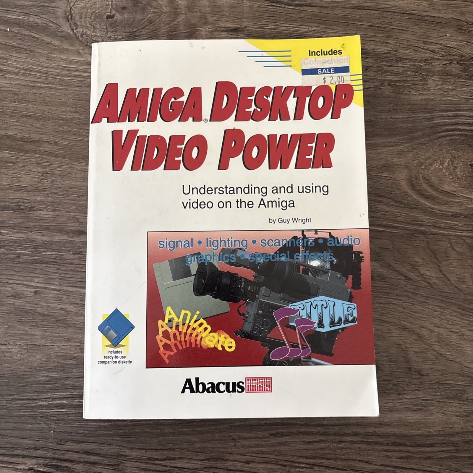 Amiga Desktop Video Power Abacus Book w/Disk for Commodore Amiga - Rare- Vintage