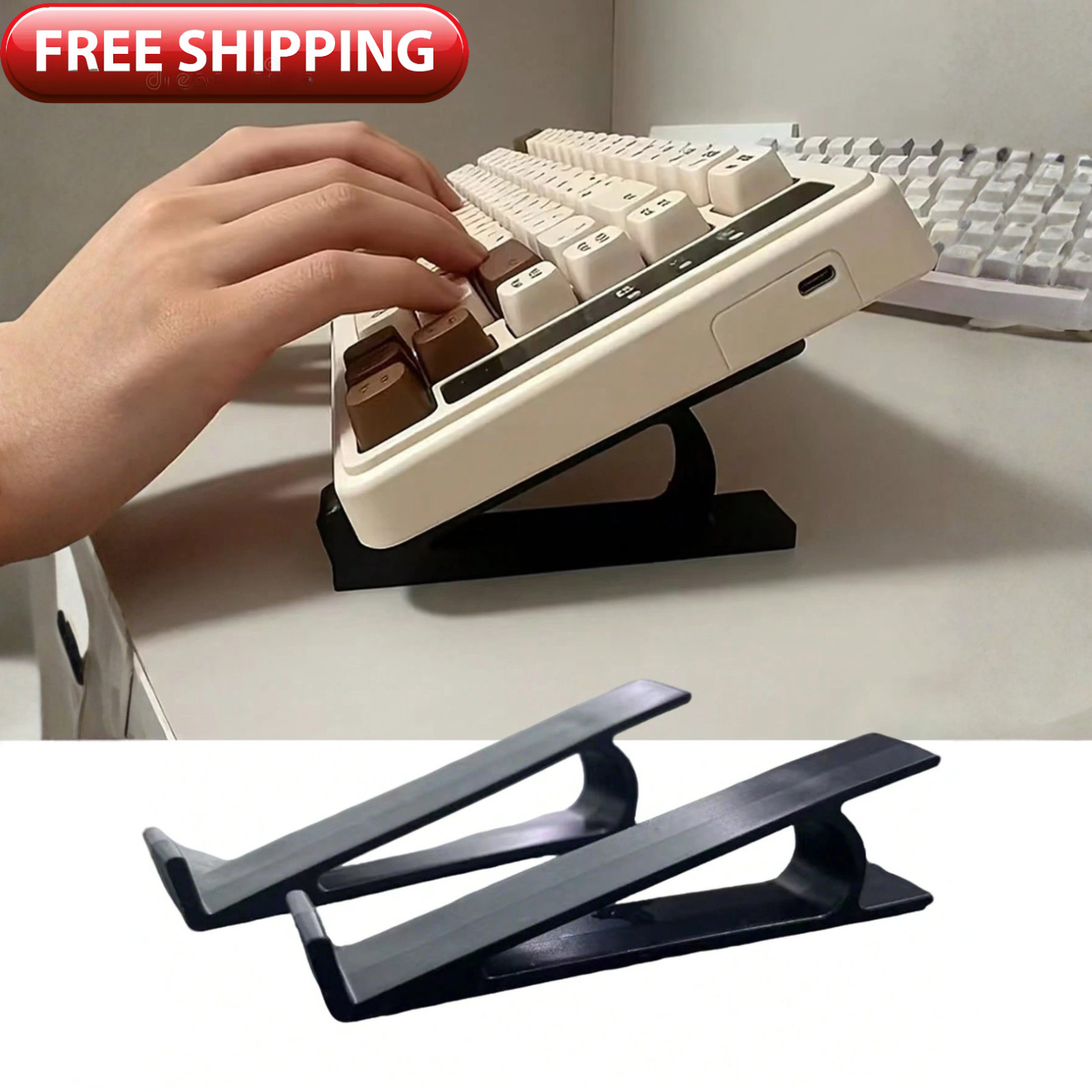 2pc Keyboard Stand Universal Non-Slip Tilt Angle Keyboard Riser Stands Portable