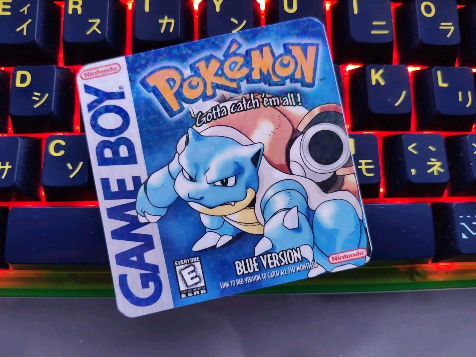  Pokémon Blue Version Box Art Game Boy Blastoise Retro Nostalgia Sticker