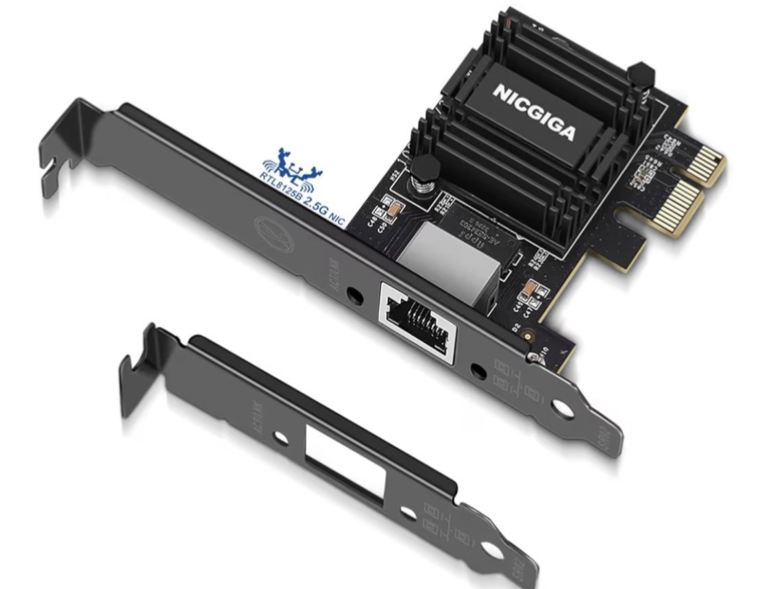 2.5G Base-T PCIe Network Adapter, Realtek RTL8125B 2.5Gbps/1Gbps/100Mbps PCI Exp