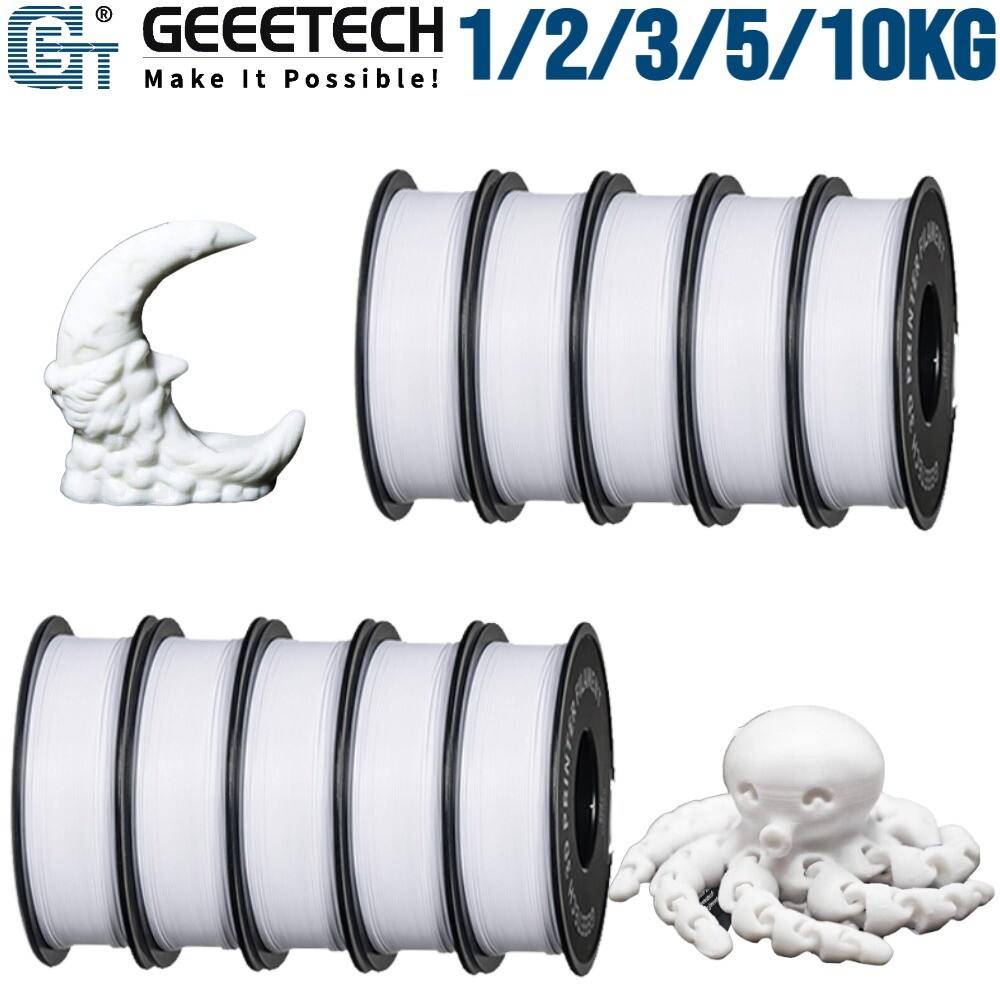 1/2/3/5/10KG GEEETECH PLA White 3D Printer Filament 1.75mm 1KG/roll Lot Bulk US