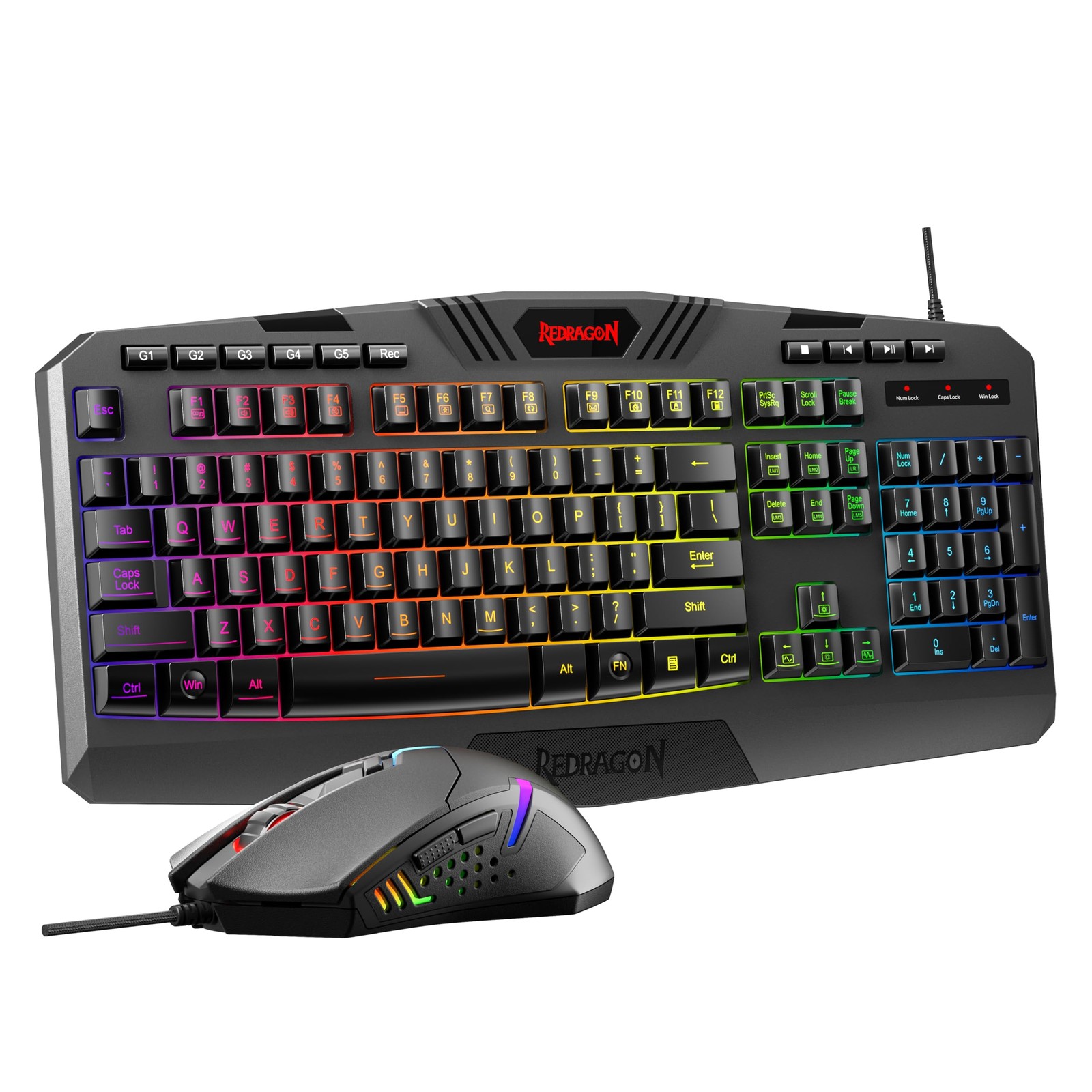 S1013 PRO Gaming Keyboard and Mouse, RGB Backlit Programmable Keyboard Mouse ...