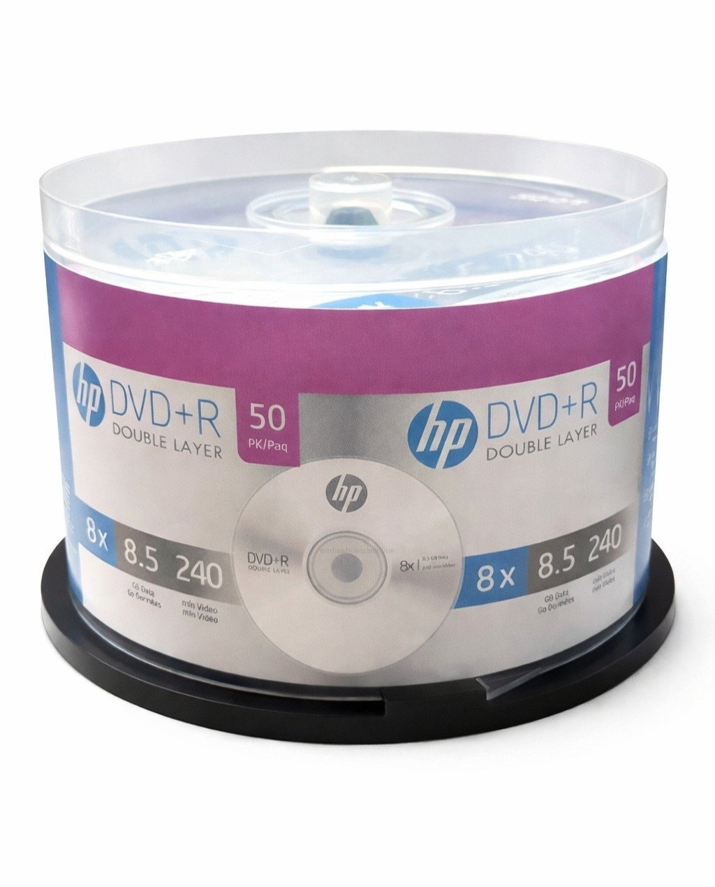 50 HP 8X Blank DVD+R DL Dual Double Layer 8.5GB Logo Branded Media Disc  REAL HP