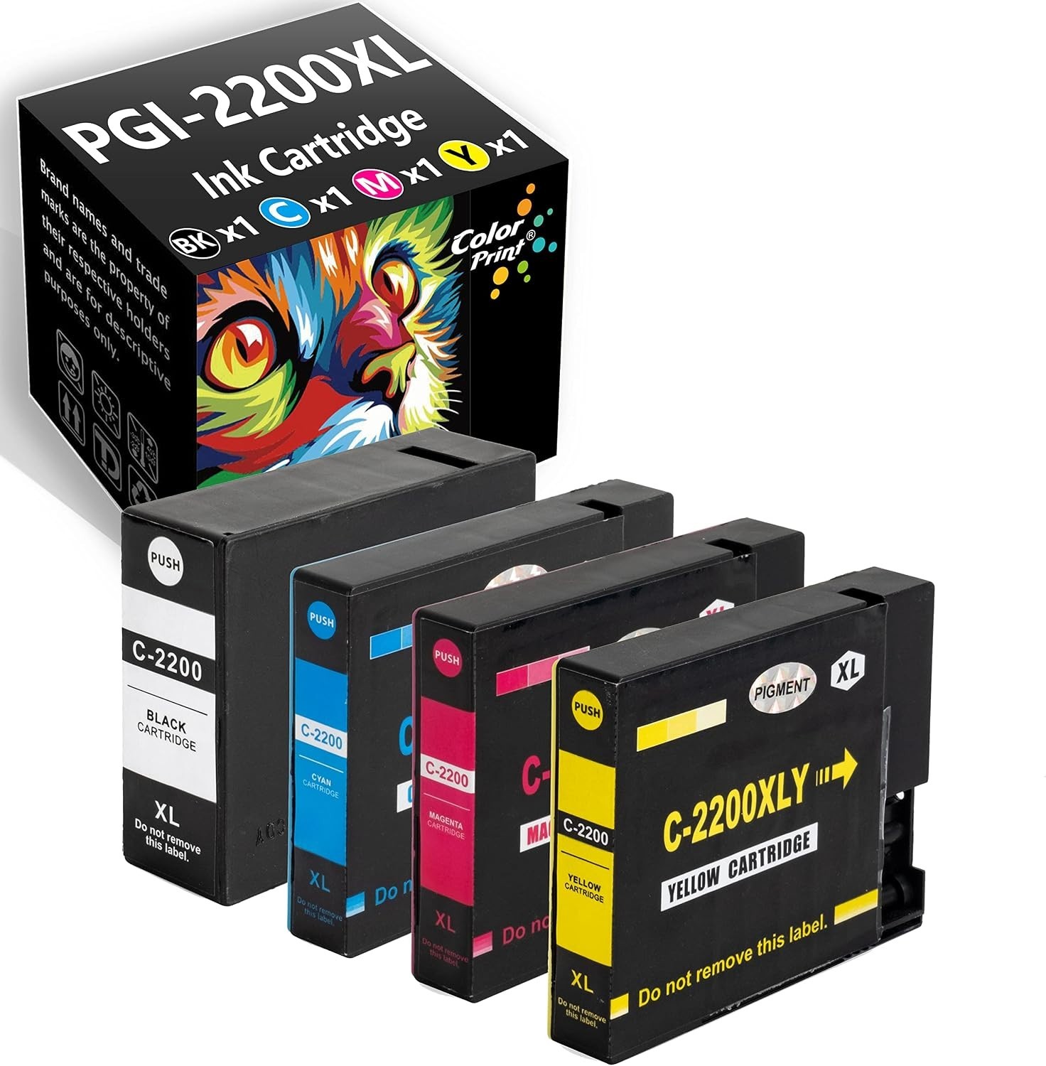 PGI-2200XL Ink Cartridge 4 Pack Compatible for Canon Maxify MB5120 MB5420 iB4120