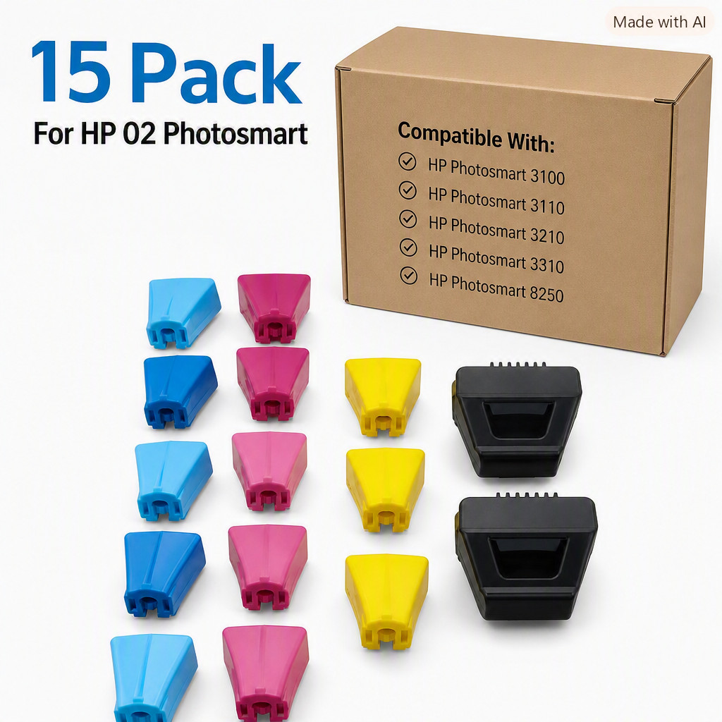 15 PK Compatible With HP 02  Ink Cartridges for Photosmart C5180 C6280 C7280