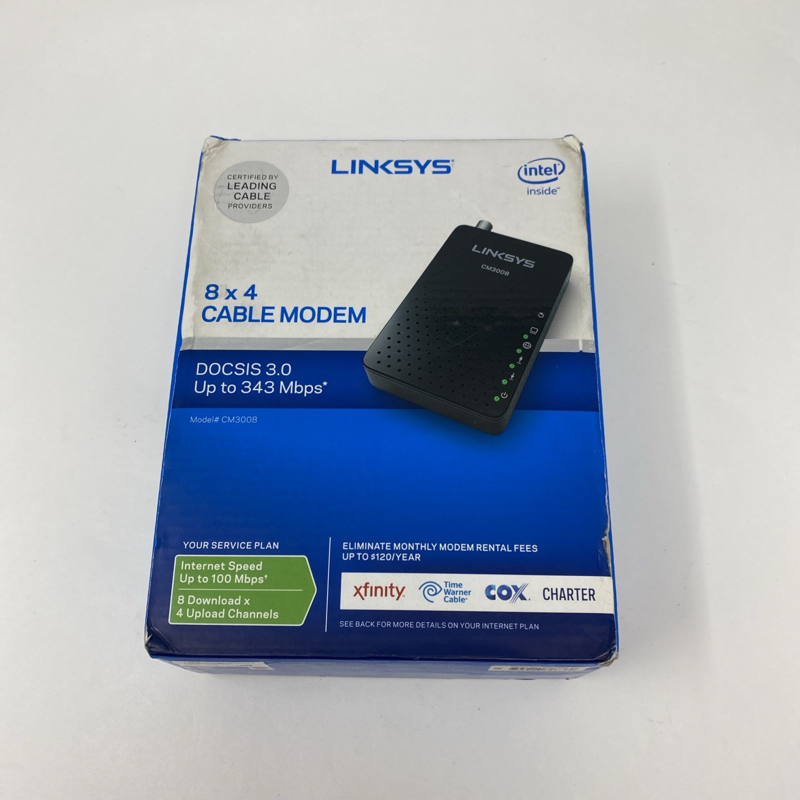 Linksys DOCSIS 3.0, Up To 343 Mbps* CM3008 8 X 4 Cable Modem
