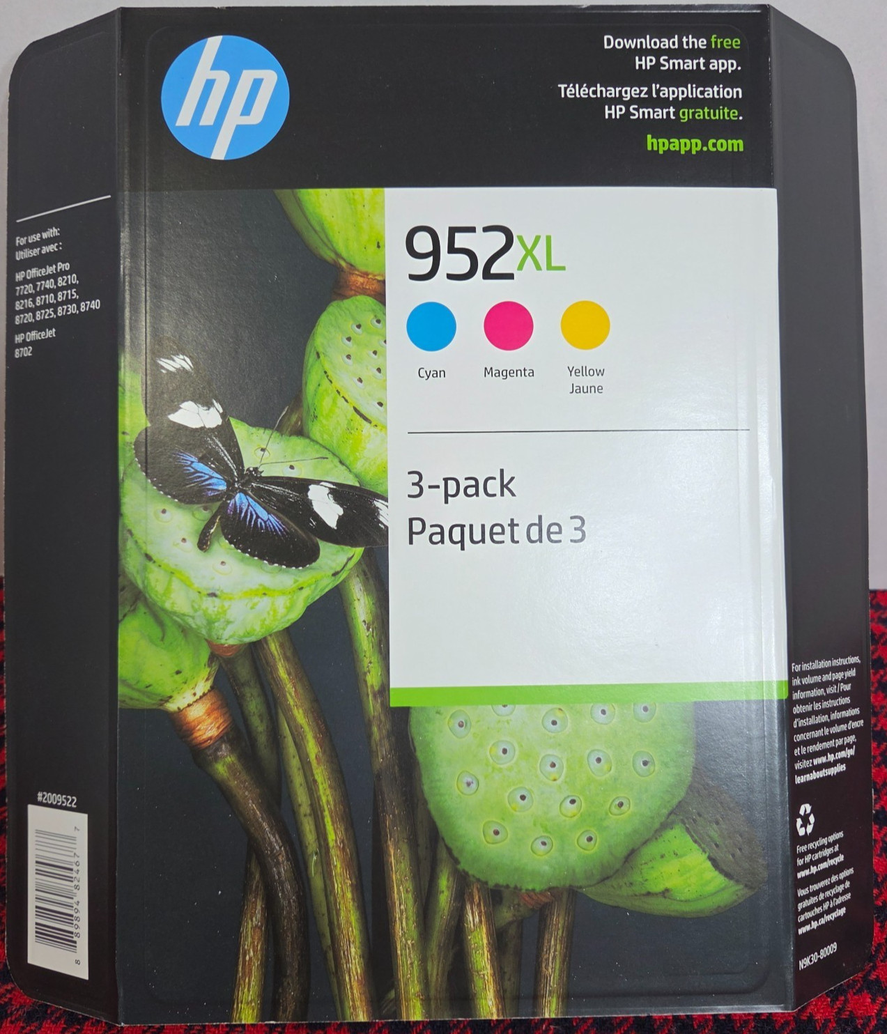 New HP 952XL Ink Cartridges 3 Pack Cyan Magenta Yellow Sealed Genuine Exp 4/2026