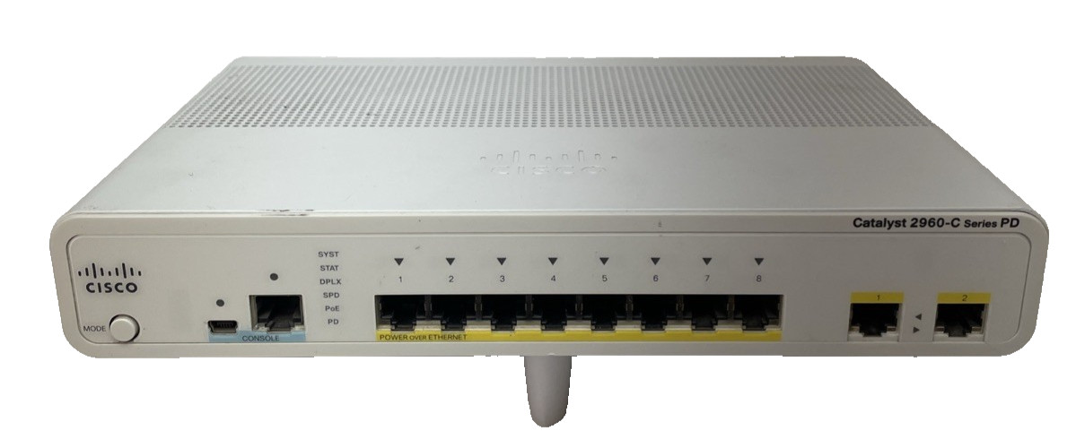 Cisco Catalyst WS-C2960CPD-8PT-L V01 8-Port 10/100 PoE Ethernet Switch
