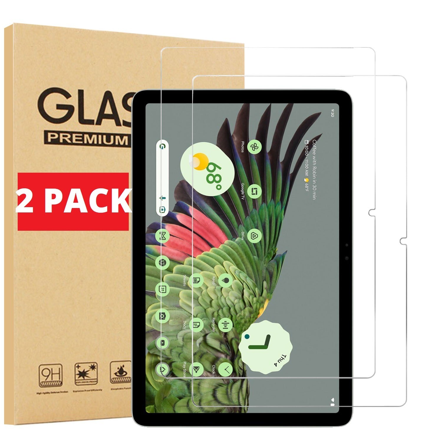(2 PCS) Glass Screen Protector for Google Pixel Tablet Anti Scratch 9H Hardness