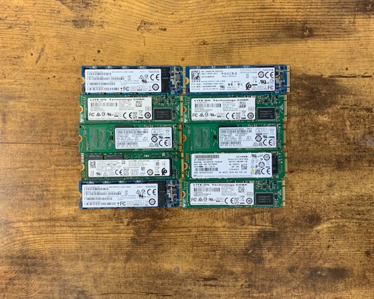 [ BULK LOT of 10] M.2 128GB SSD Various Brands SAMSUNG HYNIX SANDISK TOSHIBA etc