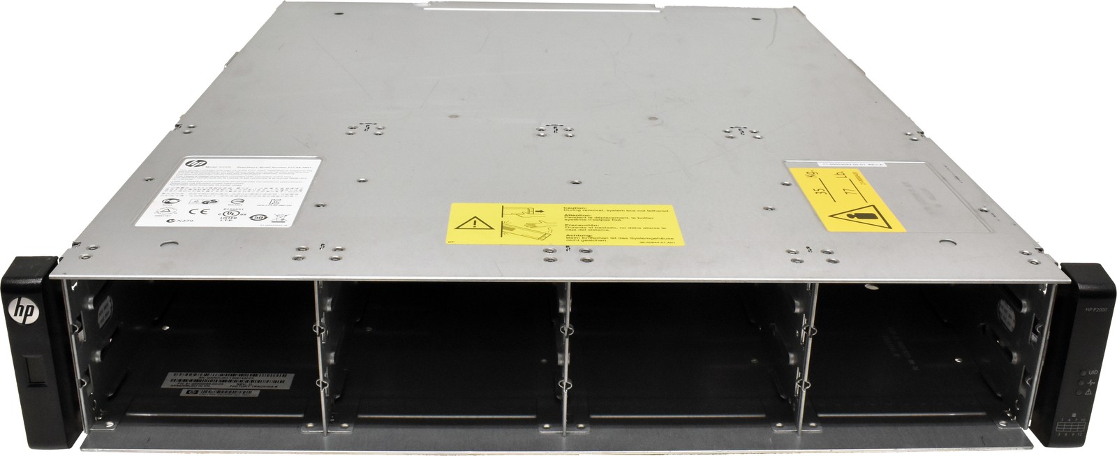 HP P2000 G3 Modular Smart Array 2x AP836A Controller 12x 3.5 Bay 2x PSU No HDD