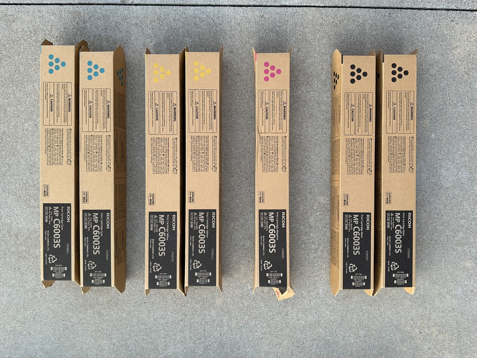 SINGLE-RICOH MP C6003S Toner Cartridge - (2) Cyan and, (1) Magenta available