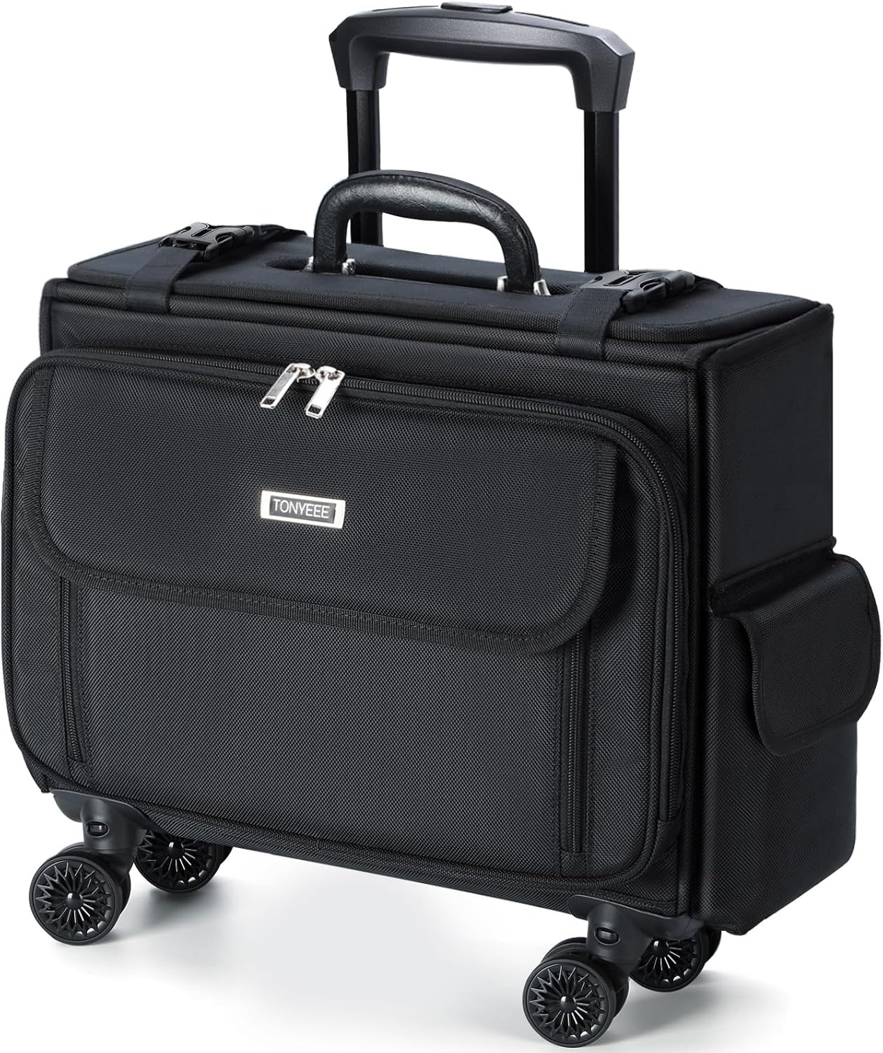 Rolling Laptop Bag 15.6 Inch, Ballistic Nylon Wheeled Briefcase for Men Women, P