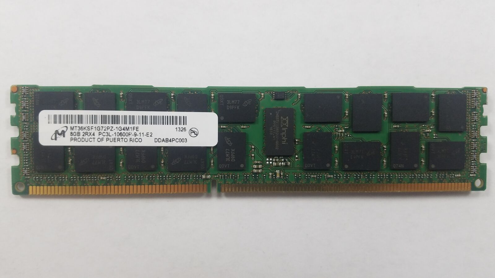 SAMSUNG MICRON HYNIX 64GB KIT 8x 8GB PC3L-10600R 1333MHZ 1.35V REG MEMORY RAM