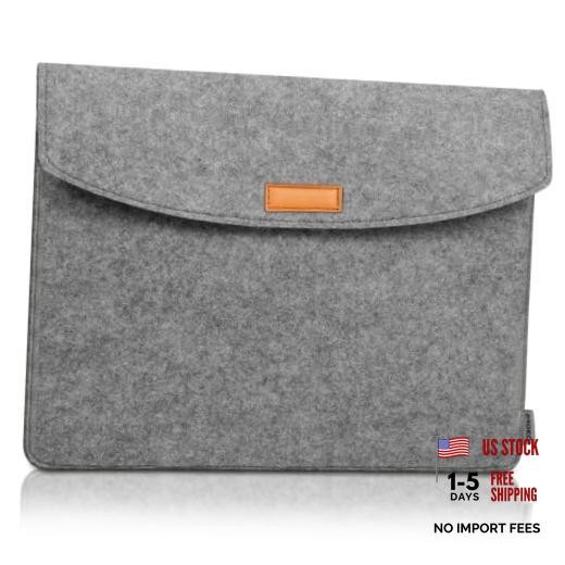 Felt Laptop Sleeve Bag Slim Case with Accessory Pocket 13-14 Inch Light Gray